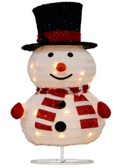 Fabric-wrap Snowman collapsible lights