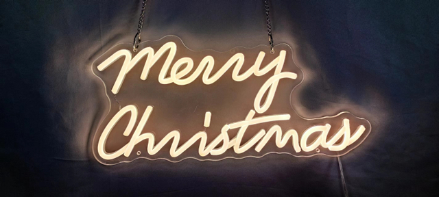 Acrylic Sheet MerryChristmas Letters Lights