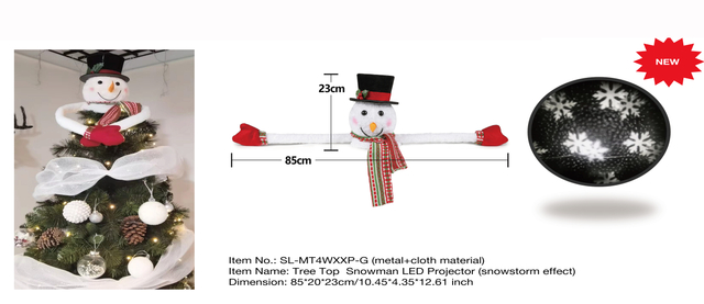 Indoor Decoration tree top snowman LED Projector （snowstorm effect） - 40