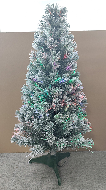 X'mas Green color Crystal Fiber tree++flocking with matel leg - 11