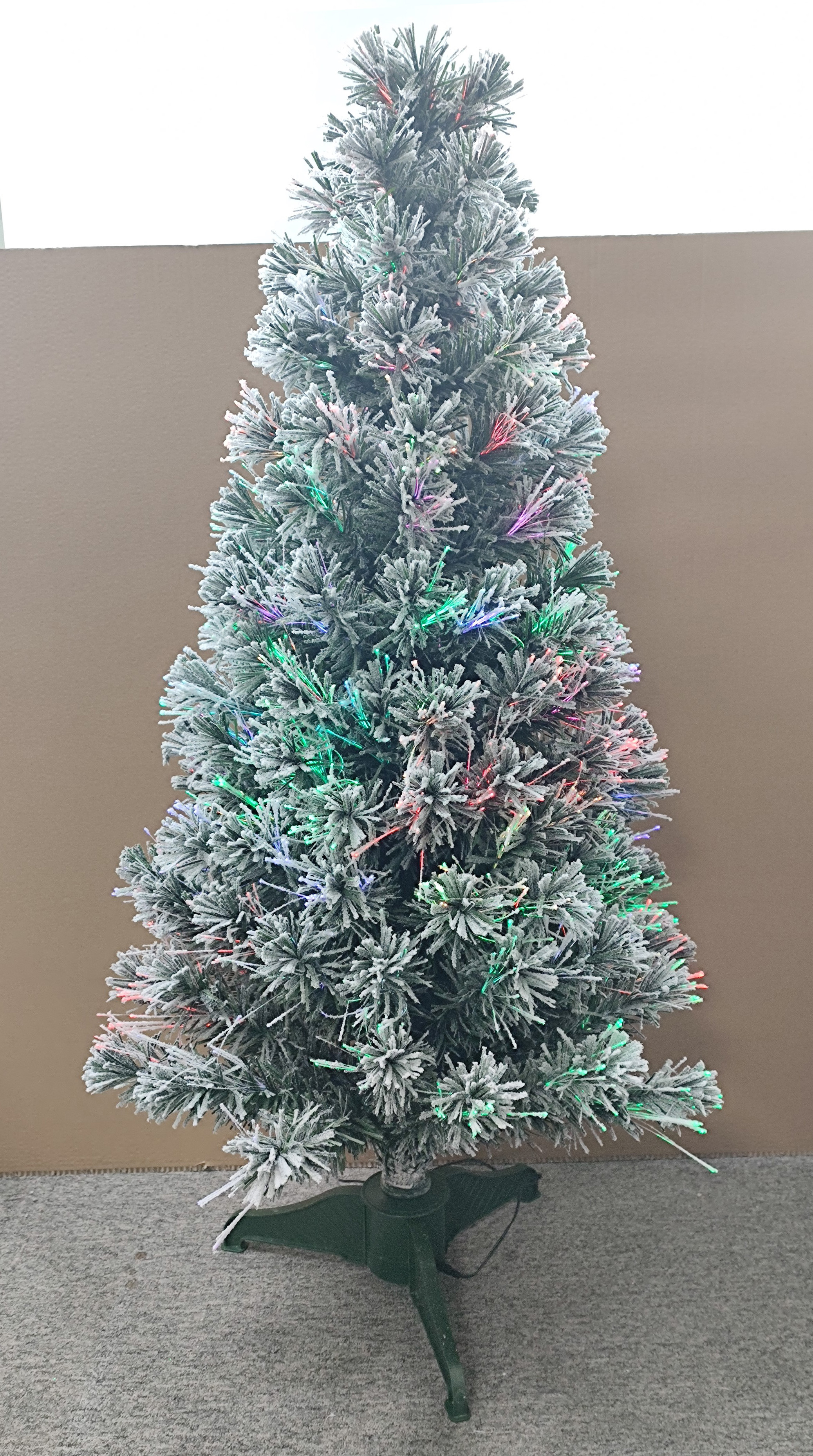 X'mas Green color Crystal Fiber tree++flocking with matel leg - 11
