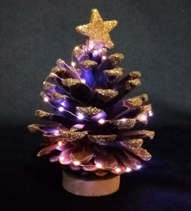 X'mas pine cone Mini Tree+ Giltter top star - 44