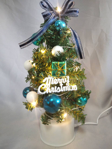 Blue 30cm rotating mini Christmas tree