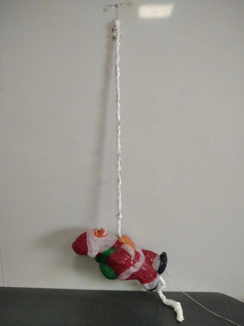 48-light white rope with illuminated climbing rope design, featuring an 115cm-tall Santa Claus figure, adorned with twinkling bulbs throughout