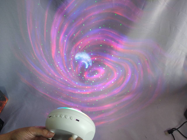 New Model Laser Moon & Galaxy Running Light Audio Projection Lamp - 360° Rotating Starry Sky Effect