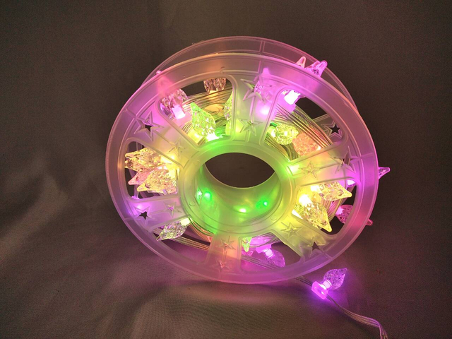 7-Meter Strawberry-Shaped LED String Lights with 3-Meter Lead Wire & 15cm Bulb Spacing - Compact Spool Packaging for Easy Storage & Decorative Use
