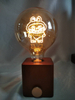 25cm Dark Brown Base LED Lamp with Labubu-Themed Light Figure & Built-in Storage Slot, Type-C Rechargeable Battery Included