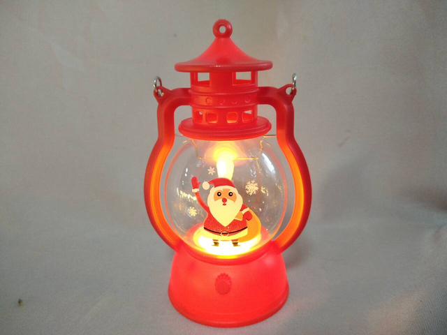 Santa Claus-Themed Mini Lantern Table Decor (8×6×13cm), Button Cell Battery-Powered LED Light, Whimsical Holiday Accent