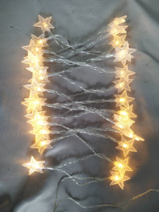 PS Star-Shaped (Dotted Texture) F5 String Lights with 30 LED Bulbs, 8cm Spacing & 240cm Total Length, USB-Powered 8-Mode Lighting for Festive Decor