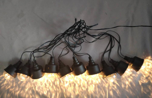 10-Light DJ-Style Atmosphere String Lights with Black Housing + Clear Diamond-Cut Shades - Dynamic Color-Changing LED Party Decor