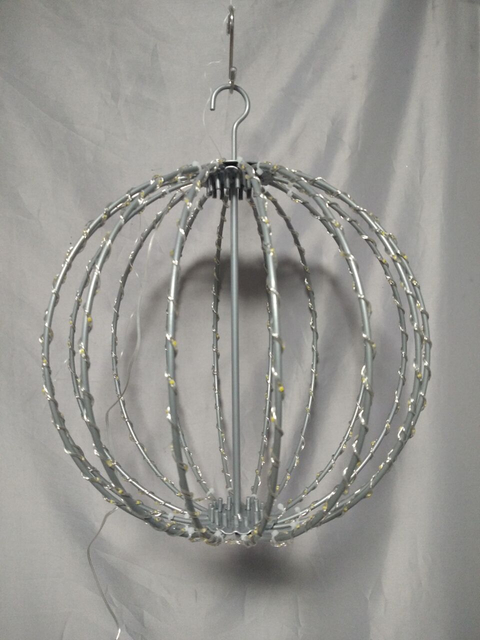 30CM-Diameter Collapsible Hanging Ball Lantern with 350 Warm White Copper Wire LEDs - Space-Saving Foldable Design for Enchanting Indoor/Outdoor Decorative Lighting