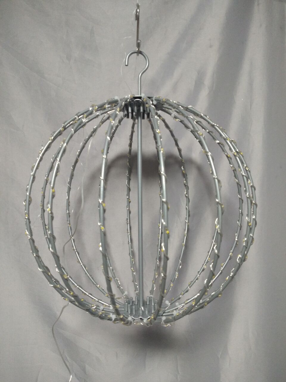 30CM-Diameter Collapsible Hanging Ball Lantern with 350 Warm White Copper Wire LEDs - Space-Saving Foldable Design for Enchanting Indoor/Outdoor Decorative Lighting