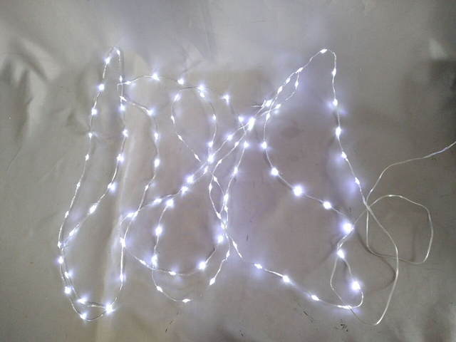 2-Core Transparent PVC Wire White LED String Lights - 100-Light USB-Powered with 8 Lighting Modes for Versatile Indoor/Outdoor Decorative Illumination