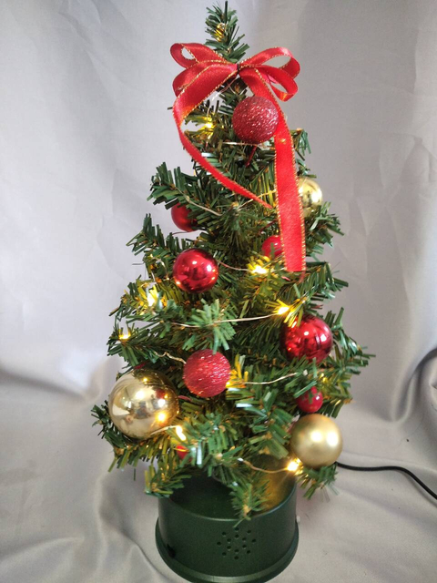 Red 35cm rotating mini Christmas tree