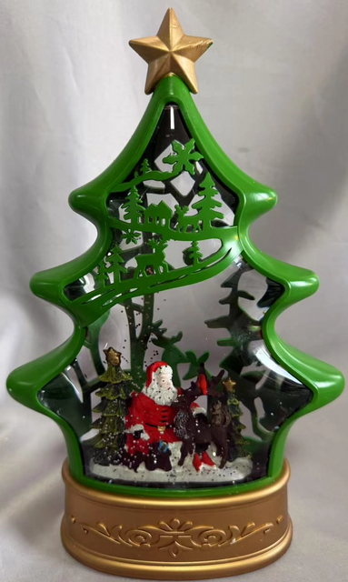 Flat Christmas tree Santa Claus and tree interior decorations