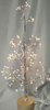 60cm Transparent Diamond-Shaped Silver Tree Lamp with Wooden Rotating Base