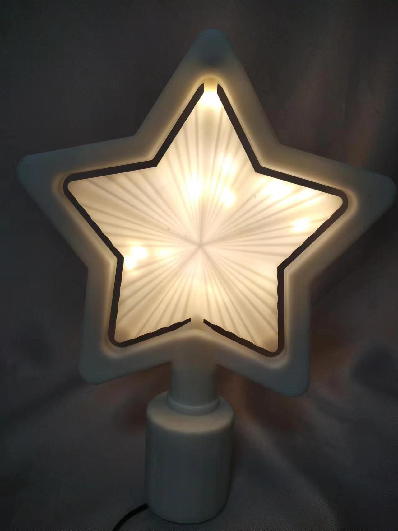 Framed rotating tree top star with automatic rotation