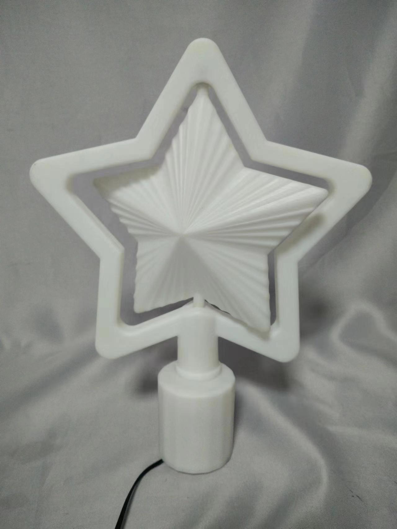 Framed rotating tree top star with automatic rotation