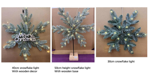 snowflake light With wooden decor/wooden base
