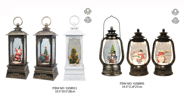 Acrylic Water spinning Light Santa Claus / Yellow Birds / Snowmen /Santa Claus & Birds SJ - 14