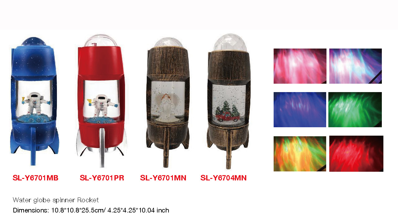 Acrylic Water globe spinner Rocket Spaceman/ Angel/Car SR - 76