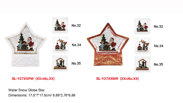 Acrylic Water Snow Globe Star Santa Claus & a boy SR - 114