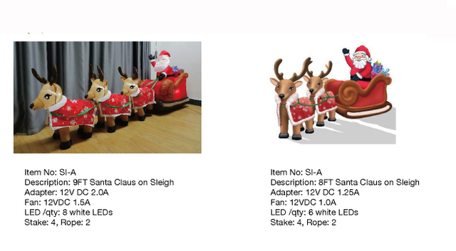 Santa Claus on Sleigh Inflatable Lights