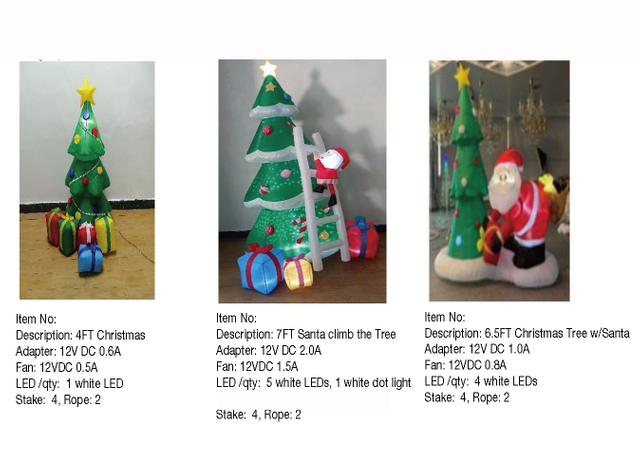 Christmas Tree w/Santa Inflatable Lights