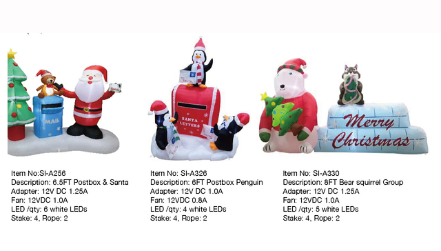 Postbox & Santa & Bear squirrel Inflatable LED Lights