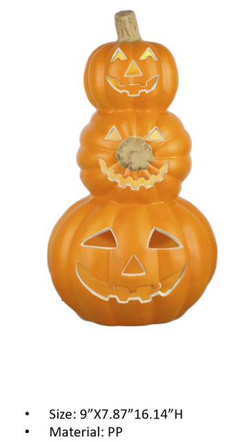 PP Orange col. 3pcs-pumpkin modle light