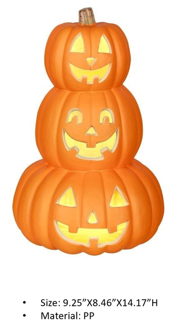 PP Orange col. 3pcs-Pumpkin modle light