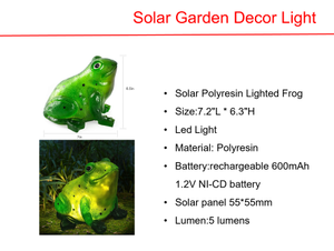 Solar LED Polyresin Lighted Frog