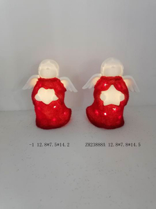 porcelain Angel with heart / star light - 15