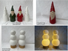 porcelain little white / red owl light- 3
