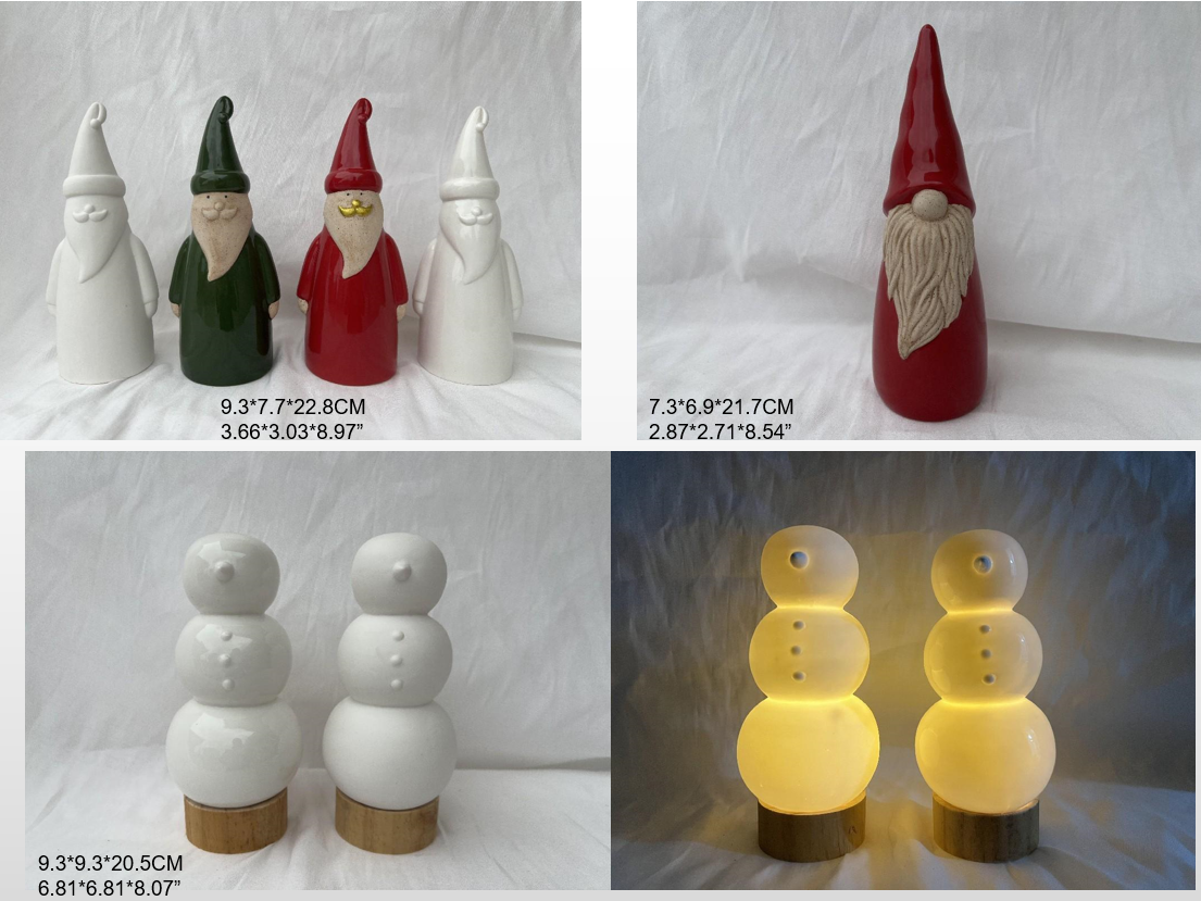 porcelain little white / red owl light- 3