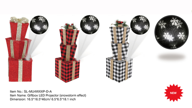 Indoor Decoration Giftbox LED Proiector (snowstorm effect)- 35