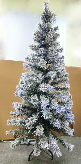 X'mas Green color Crystal Fiber tree++flocking with matel leg - 5