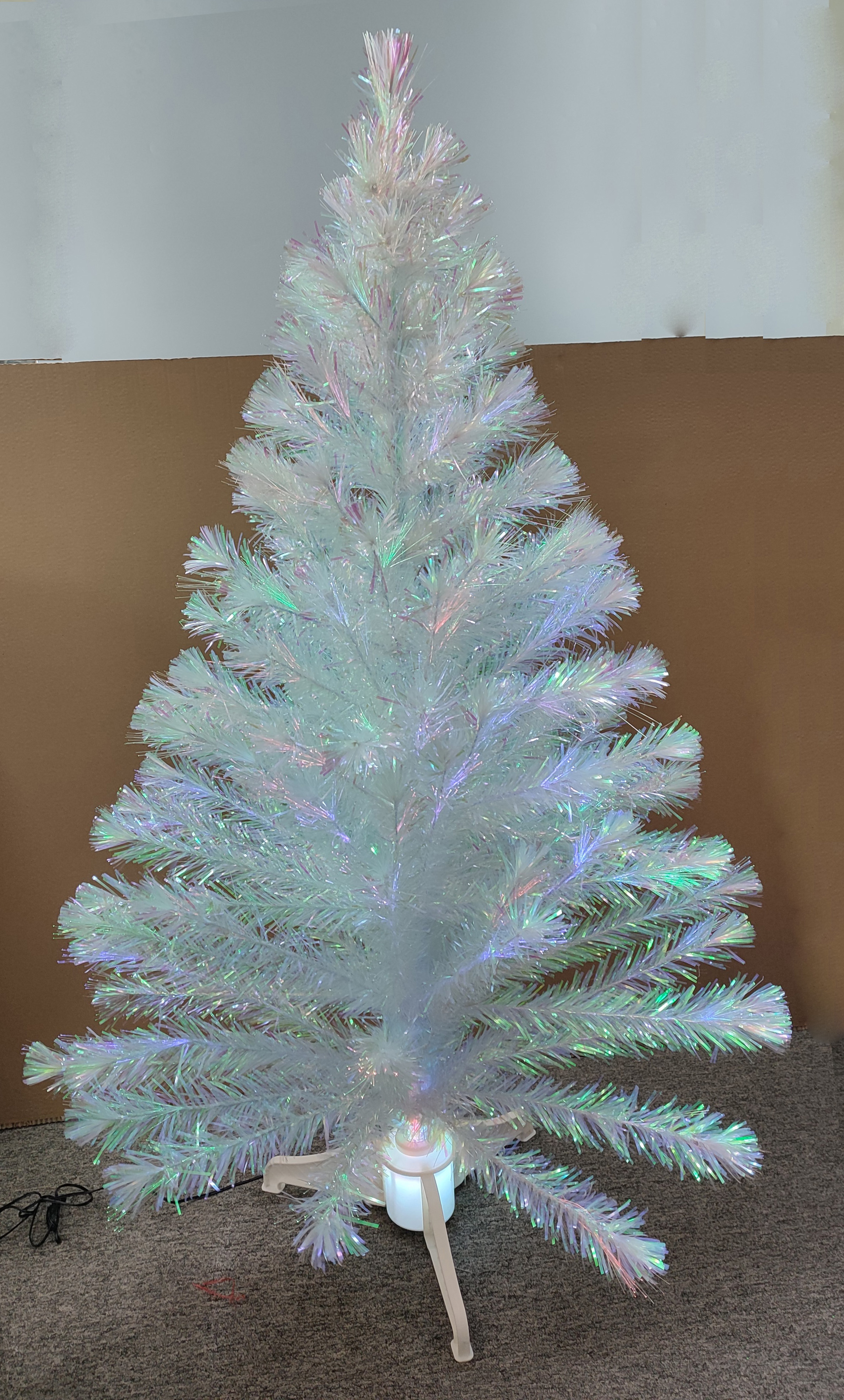 X'mas White color Crystal Fiber tree with matel leg - 13