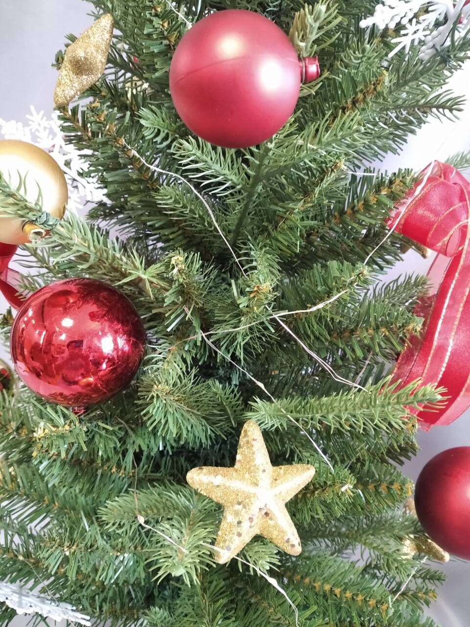 90cm Rotating Green Artificial Christmas Tree with LED Lights