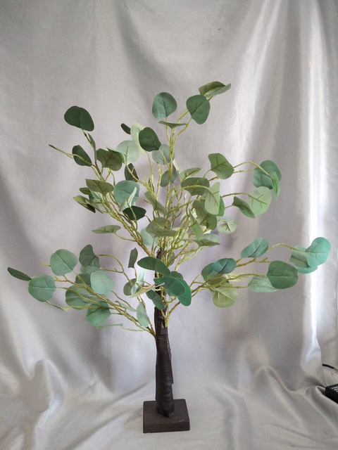 Green Leaf-Shaped Tree with LED Lights