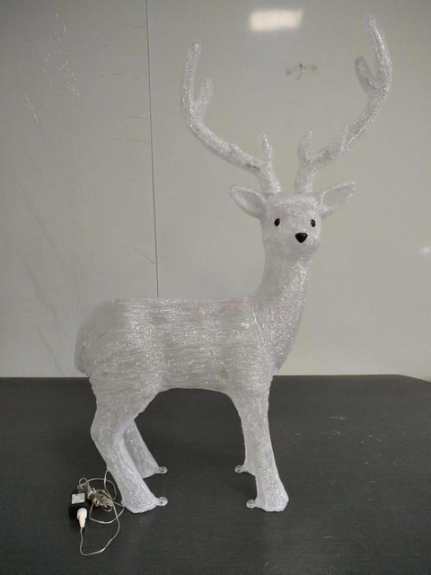 100cm tall white brushed standing deer-shaped lamp