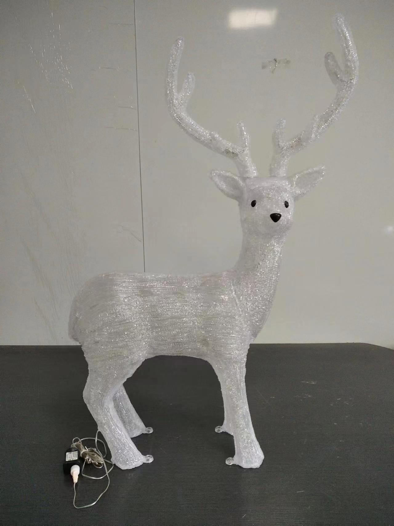 100cm tall white brushed standing deer-shaped lamp
