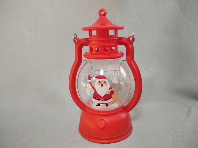 Santa Claus-Themed Mini Lantern Table Decor (8×6×13cm), Button Cell Battery-Powered LED Light, Whimsical Holiday Accent