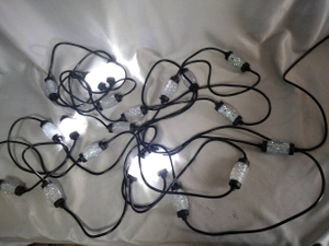 10-Light White Strobe Flashing String Lights - 1.5m Cable with 40cm Bulb Spacing, High-Intensity Blinking Effect for Parties/Events