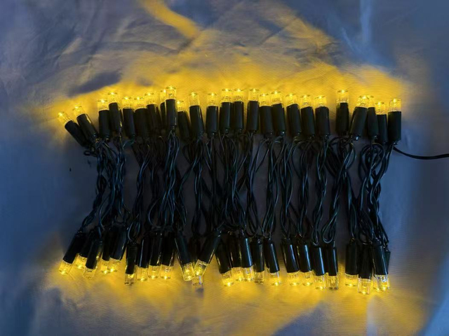 F10 Dark Green LED String Lights with 50 Warm White Bulbs, 9:1 Blinking Ratio, 15cm Spacing