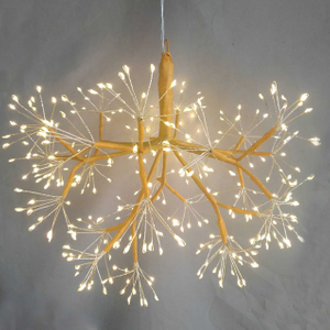 Hanging Firework Light (30cm Diameter Sparkler Head Design) with Tangerine-Orange Branches, Festive Decorative Lamp for Parties/Events/Indoor Ambiance