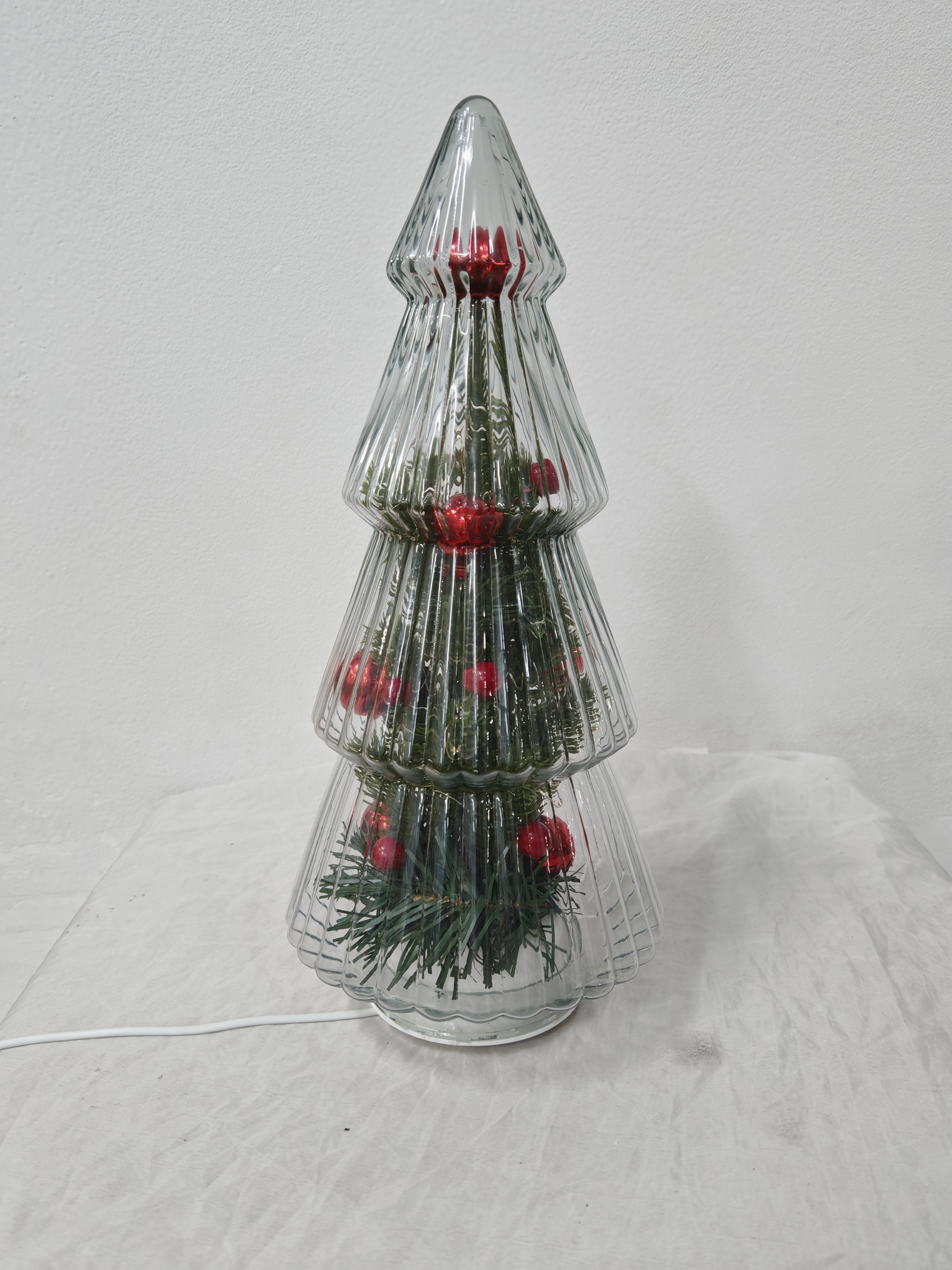 Transparent Glass Rotating Christmas Tree