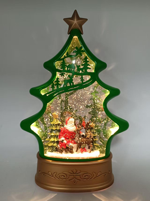 Flat Christmas tree Santa Claus and tree interior decorations