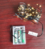 Black Fabric Wire LED String Lights - 100 Warm White LEDs with Transparent 3×AA Battery Box for Elegant Indoor/Outdoor Decorative Lighting