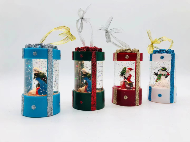 Acrylic water injection gift lantern Snowman&Santa Claus&Character shape
